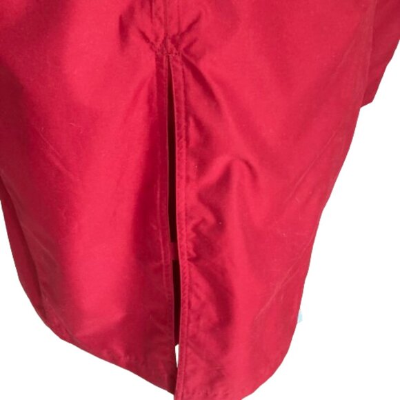Land's End Red "Chili Pepper" Raincoat Button Down Lined in Orange! 10-12 Med. - Picture 6 of 9